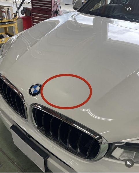 【BMW　X６】タイパとコスパが最強のデントリペアでヘコミ修理